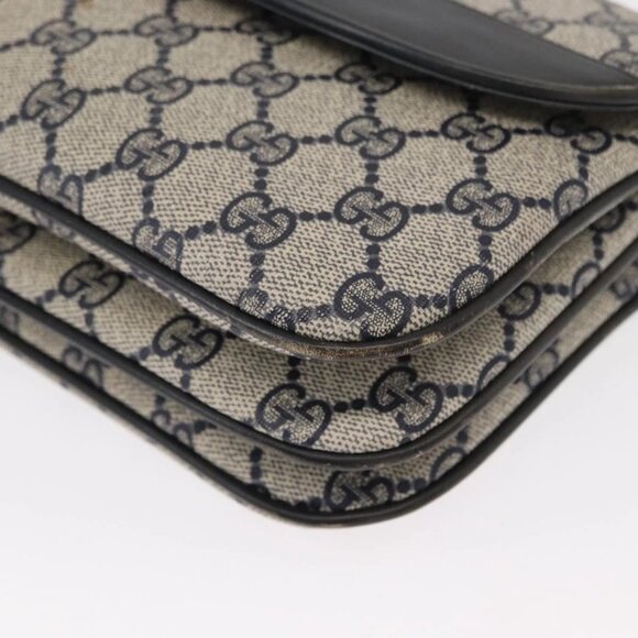 GUCCI GG Supreme Shoulder Bag PVC Navy Gold 004 106 0024 Auth 152571 - Picture 10 of 16